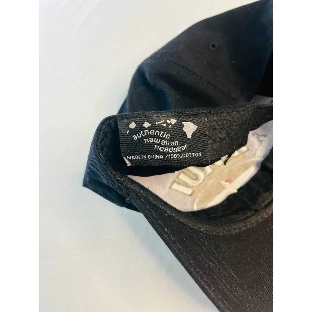 Maui Hawaiian Headwear Adjustable Hat Cap Hawaii Cap Beach Travel Surfing  Black